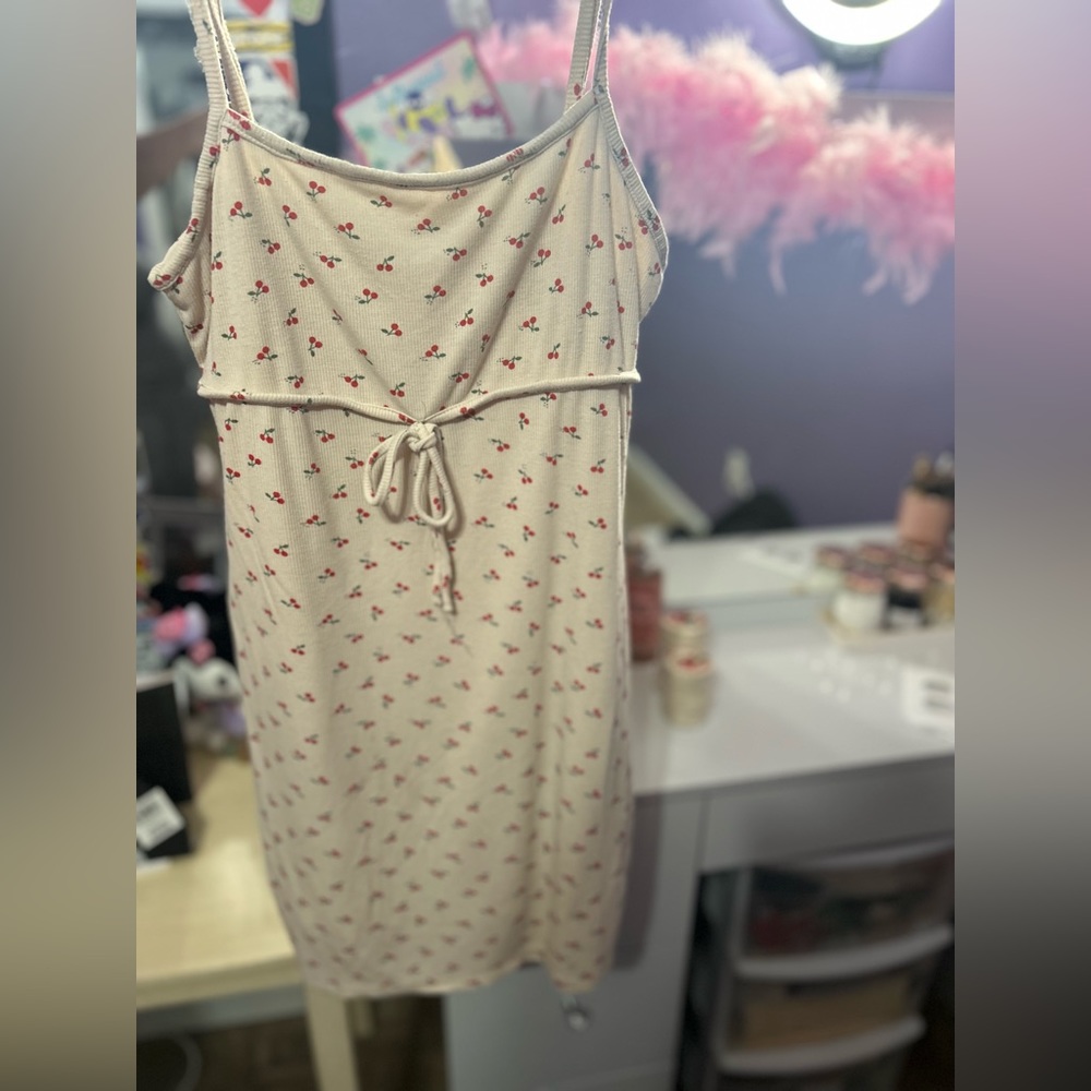 Cream cherry dress from urban outfitters